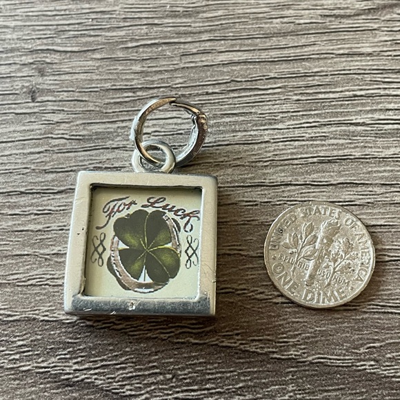 LUCKY GIRL FOR LUCK Pick Up Sticks Charm Pendant Four Leaf Clover Irish - Picture 5 of 11
